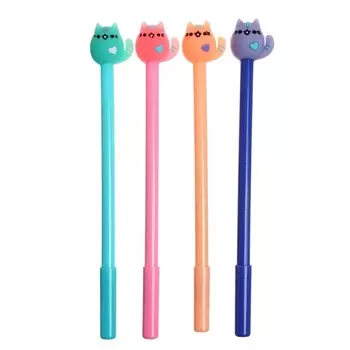 Ручка - прикол гелевая Calligrata «Кошка», МИКС