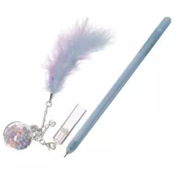 Ручка гелевая-прикол, "Шар с перышками", МИКС