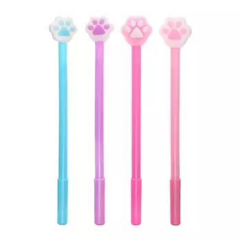 Ручка гелевая-прикол, синий стержень, Лапка МИКС