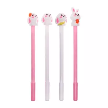 Ручка гелевая-прикол «Зайчики», синий стержень, МИКС