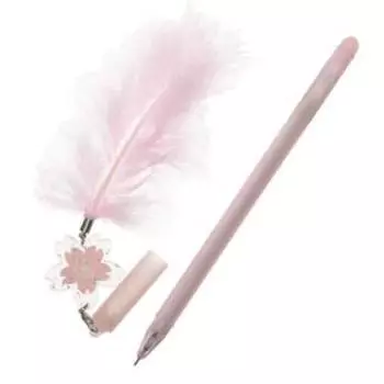 Ручка гелевая-прикол "Цветок с перышком" со стираемыми чернилами, МИКС