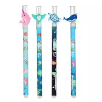 Ручка гелевая-прикол со стираемыми чернилами, стержень чёрный, корпус МИКС, Sea (штрихкод на штуке)