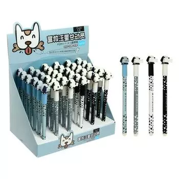 Ручка гелевая-прикол со стираемыми чернилами, стержень чёрный, корпус МИКС "Собачка" (штрихкод на штуке)