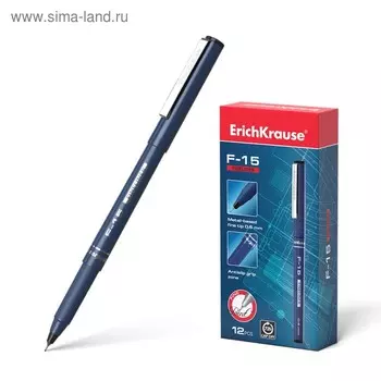 Ручка капиллярная Erich Krause F-15, узел 0.6 мм, чернила чёрные, длина линии письма 400 метров