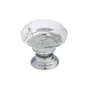 Ручка-кнопка CAPPIO "Алмаз", стеклянная, d=25 мм