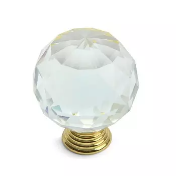 Ручка-кнопка CAPPIO "Алмаз", стеклянная, d=40 мм