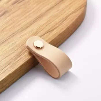 Ручка-кнопка CAPPIO, бежевая, кожаная