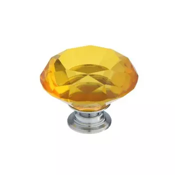 Ручка-кнопка CAPPIO "Алмаз", цвет золото, стеклянная, d=40 мм