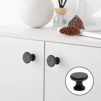 Ручка-кнопка CAPPIO PK320, d=24 мм, цвет черный