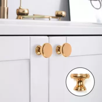 Ручка-кнопка CAPPIO PK321, d=24 мм, цвет золото, 8 шт.