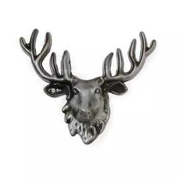 Ручка-кнопка CAPPIO PRO "Олень" 66 x 55 мм, цвет старинное серебро