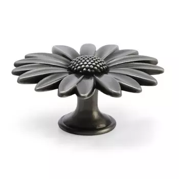 Ручка-кнопка CAPPIO PRO "Ромашка" 52 x 52 мм, цвет старинное серебро