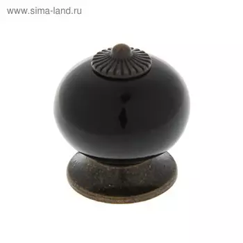 Ручка кнопка DOME Ceramics 003, керамическая, черная