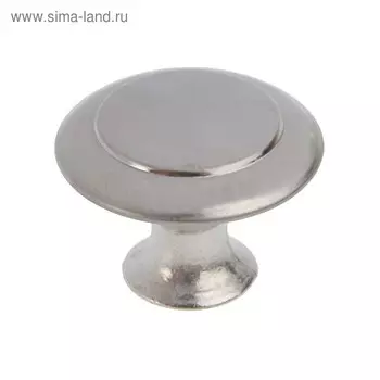 Ручка кнопка ТУНДРА, d=28 мм, цвет матовый никель