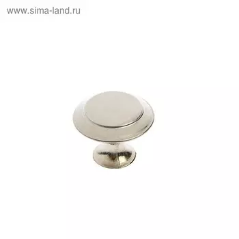 Ручка-кнопка ТУНДРА, d=30 мм, цвет матовый никель