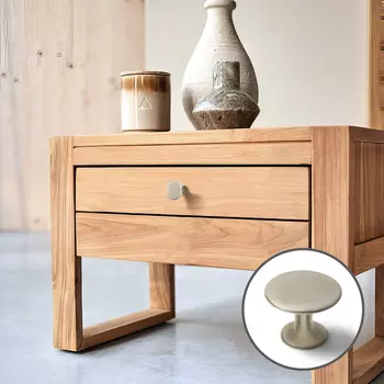 Ручка-кнопка ТУНДРА РК002, Матовый никель, 8 шт