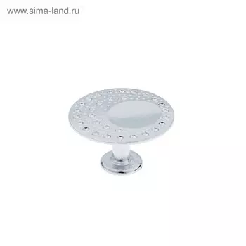 Ручка-кнопка ТУНДРА РК020CP, цвет хром, 8 шт