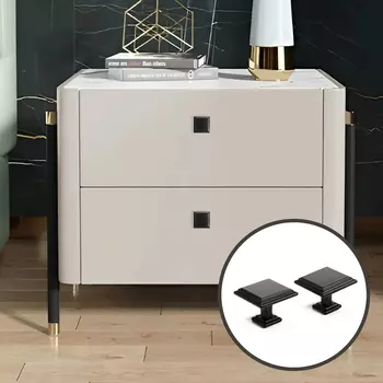 Ручка кнопка ТУНДРА РК119BL, черная, 10 шт. TMP