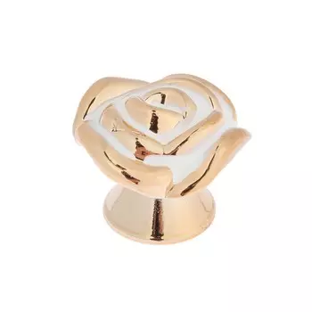 Ручка-кнопка CAPPIO Rose 01, белая с золотым