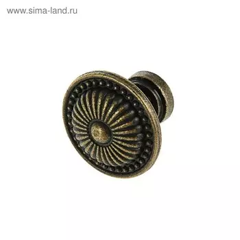 Ручка кнопка ТУНДРА VINTAGE 002, цвет бронза, 8 шт.