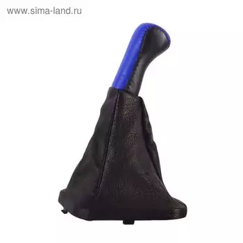 Ручка КПП Калина рамка кожа в блистере, синий