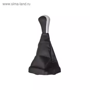 Ручка КПП SKYWAY, 2115, искусственная кожа, с чехлом, черная с серебряной вставкой S06202030