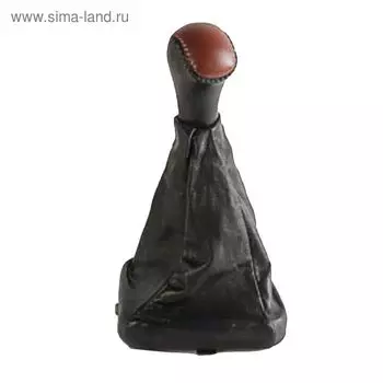 Ручка КПП ВАЗ 2110-12 рамка нат. кожа в блистере, красный