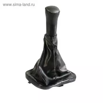 Ручка КПП ВАЗ 2113-15 рамка нат. кожа в блистере, серый