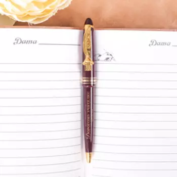 Ручка на открытке с фигурным клипом «Лучшему учителю в мире», пластик, синяя паста