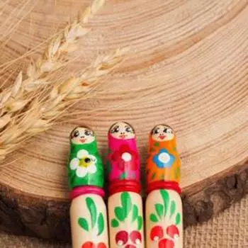 Ручка «Матрёшка», 1,5х16 см, микс, ручная роспись