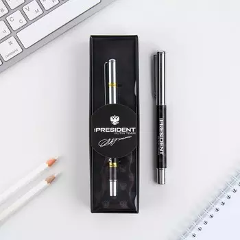 Ручка металл с колпачком «Герб», фурнитура серебро, 1.0 мм