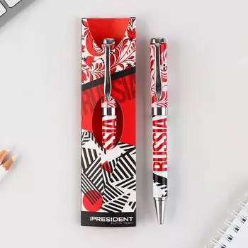 Ручка металл шариковая «Russian», синяя паста, 1 мм, фурнитура серебро