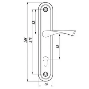 Ручка на планке P90 8504 CRONA CP