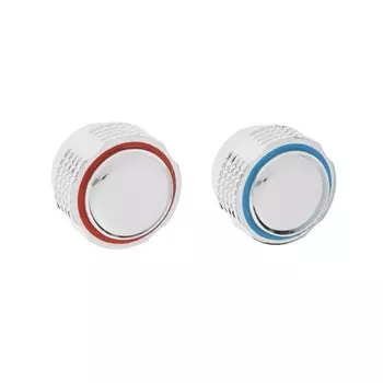 Комплект маховиков ZEIN Z004, для кран-букс со штоком под квадрат, пластик, 2шт, хром