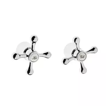 Ручка на смеситель ZEIN Z101, крест, для кран-букс со штоком на 20 шлицов, цинк, цвет хром