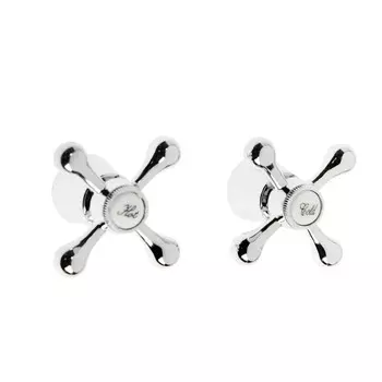 Ручка на смеситель ZEIN Z201, крест, для кран-букс со штоком на 24 шлица, цинк, цвет хром