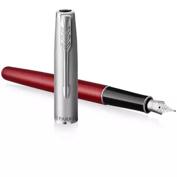 Ручка перьевая Parker Sonnet Sand Blasted Metal&Red Lacquer, 0.8мм, черн, подар/уп 2146736 1032847