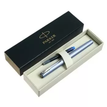 Ручка перьевая Parker Vector XL, серебристый корпус, перо F, нержавеющая сталь, подарочная коробка.