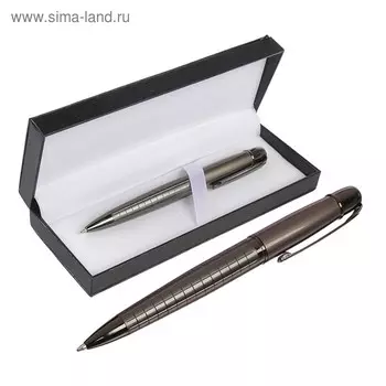 Ручка подарочная, шариковая «Граф» в кожзам футляре, поворотная, корпус чёрный