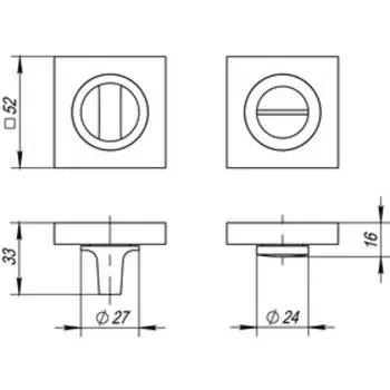 Ручка поворотная Fuaro BK6 KM AB/GP-7, цвет бронза/золото
