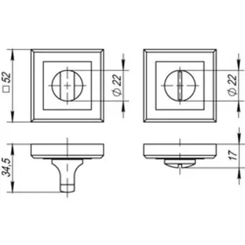 Ручка поворотная Punto BK6 QL ABG-6, цвет зеленая бронза