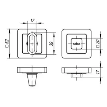 Ручка поворотная Punto BK6 QR GR/CP-23, цвет графит/хром