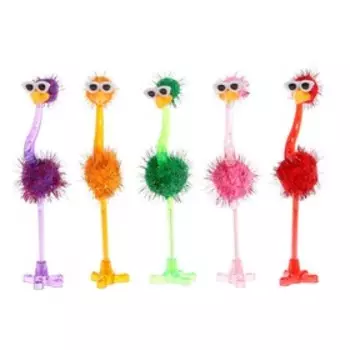 Ручка - прикол шариковая Calligrata «Страус в очках», МИКС