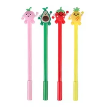 Ручка-прикол Calligrata "Ягоды/Фрукты", гелевая, МИКС