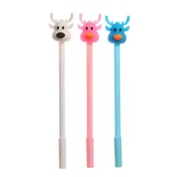 Ручка - прикол гелевая Calligrata «Олень», неавтоматическая, чёрные чернила, 0.38 мм, подарочная, МИКС