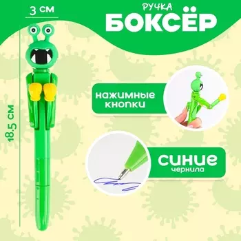 Ручка - прикол «Микроб», боксёр, синие чернила