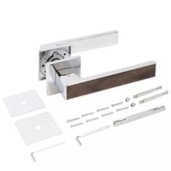 Ручка раздельная «АЛЛЮР» АРТ «ЛАНА» CP, цвет коричневое дерево хром