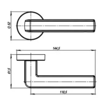 Ручка раздельная Armadillo CUBE URB3 SN/CP/SN-12, цвет матовый хром/хром