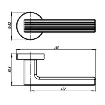 Ручка раздельная Armadillo LINE URB6 BPVD-77, цвет вороненый хром
