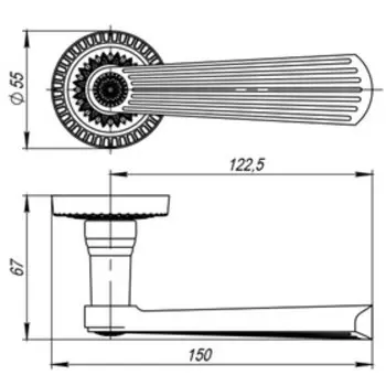 Ручка раздельная Armadillo Romeo CL 3 ABL-18, цвет темная медь